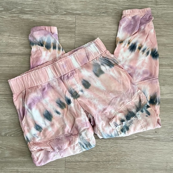 Young Fabulous & Broke Pink Tie Dye Garland Cargo Jogger Sweatpants Size Small - Picture 1 of 8